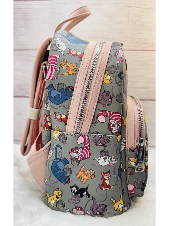 Loungefly Disney Cats Yarn Marie Allover Gray Mini Backpack NWT